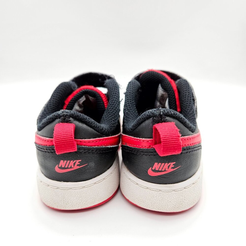 Nike Court Borough Low 2 Black Red White Toddler Boys Sneakers Sz 9C BQ5453-007 - Picture 4 of 12